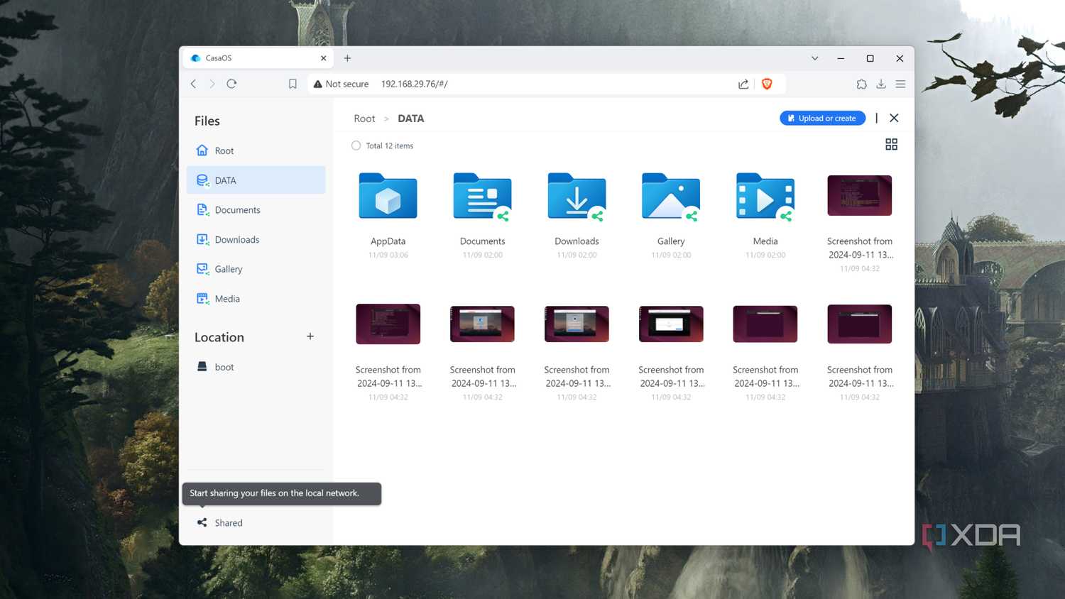 The CasaOS Files app