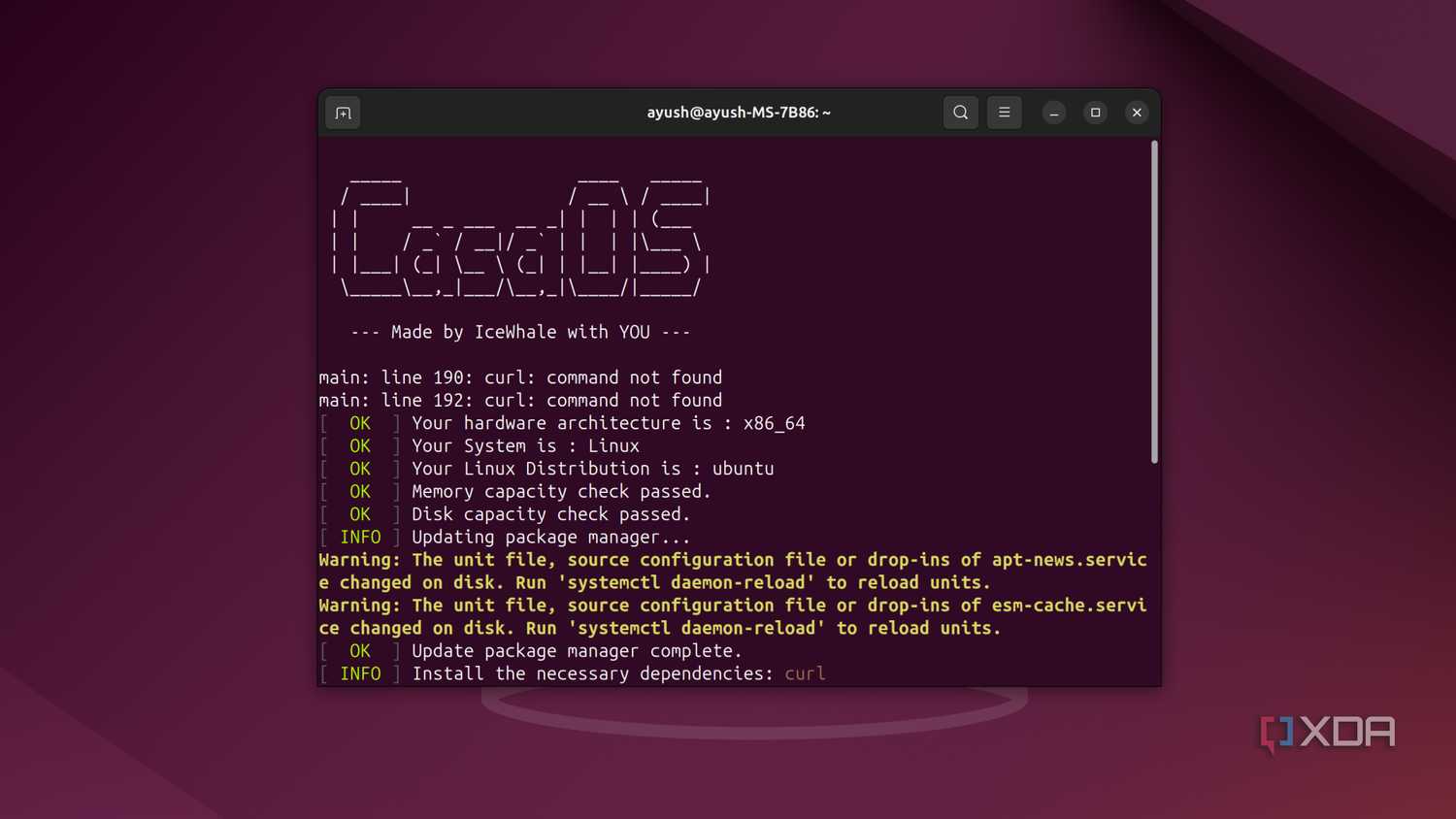 The CasaOS icon in the Ubuntu terminal