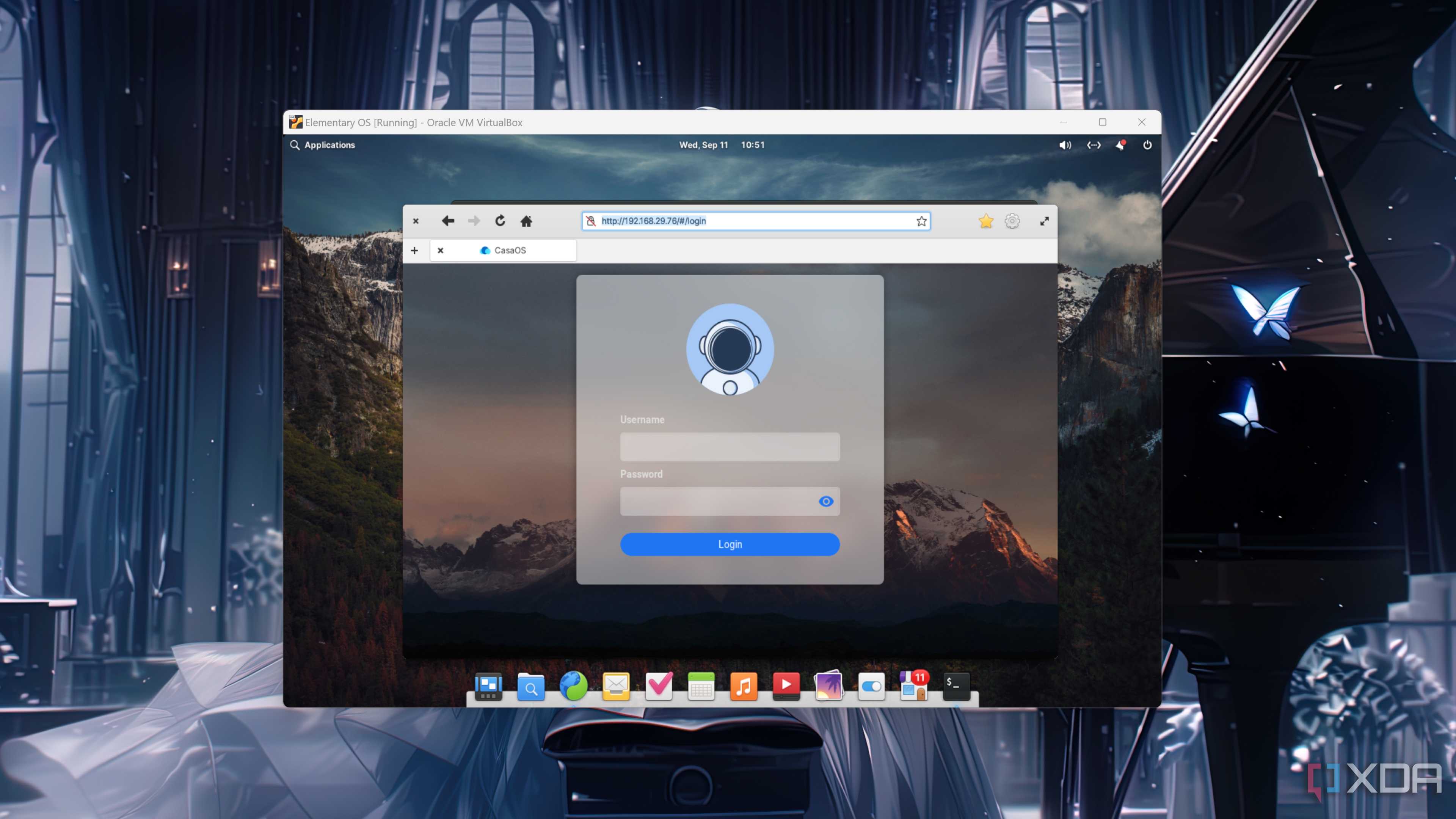 Accessing a CasaOS web UI inside a VirtualBox VM