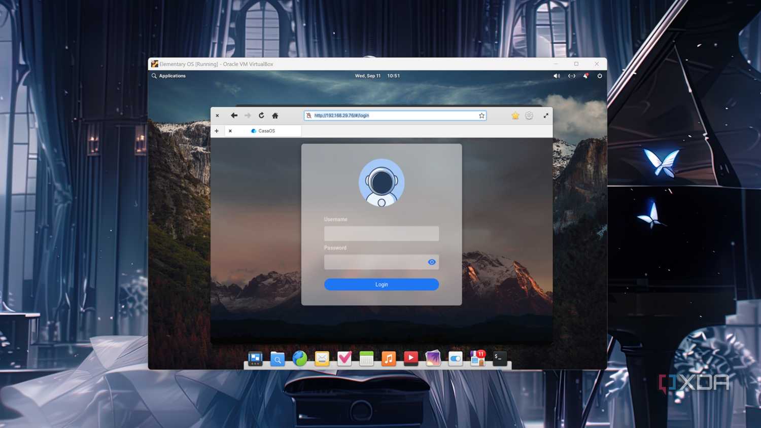 Accessing a CasaOS web UI inside a VirtualBox VM