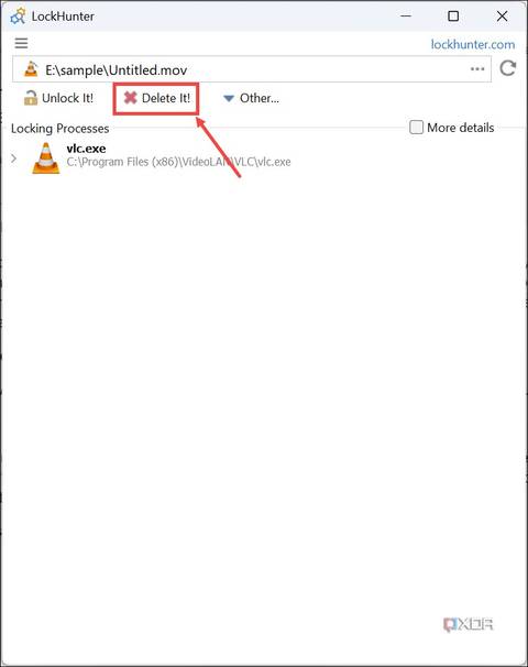 Delete File Button How to delete a file in use by another program in Windows