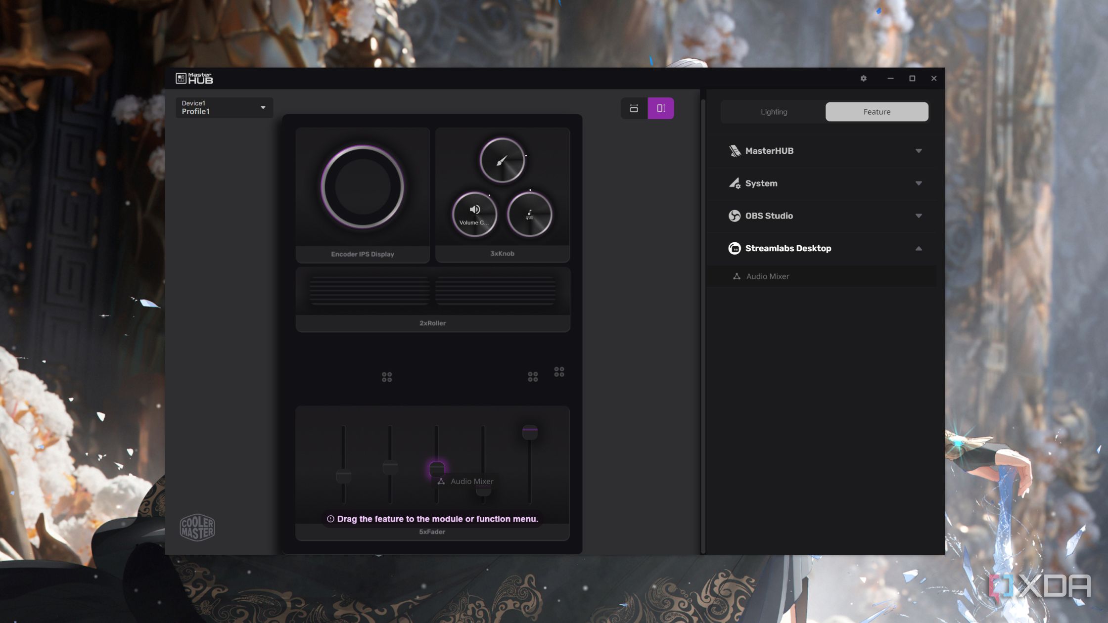 Customizing the 5-fader in the Cooler Master MasterHUB app