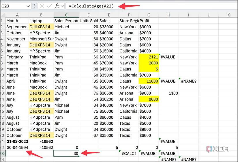 Execute a custom function in Excel