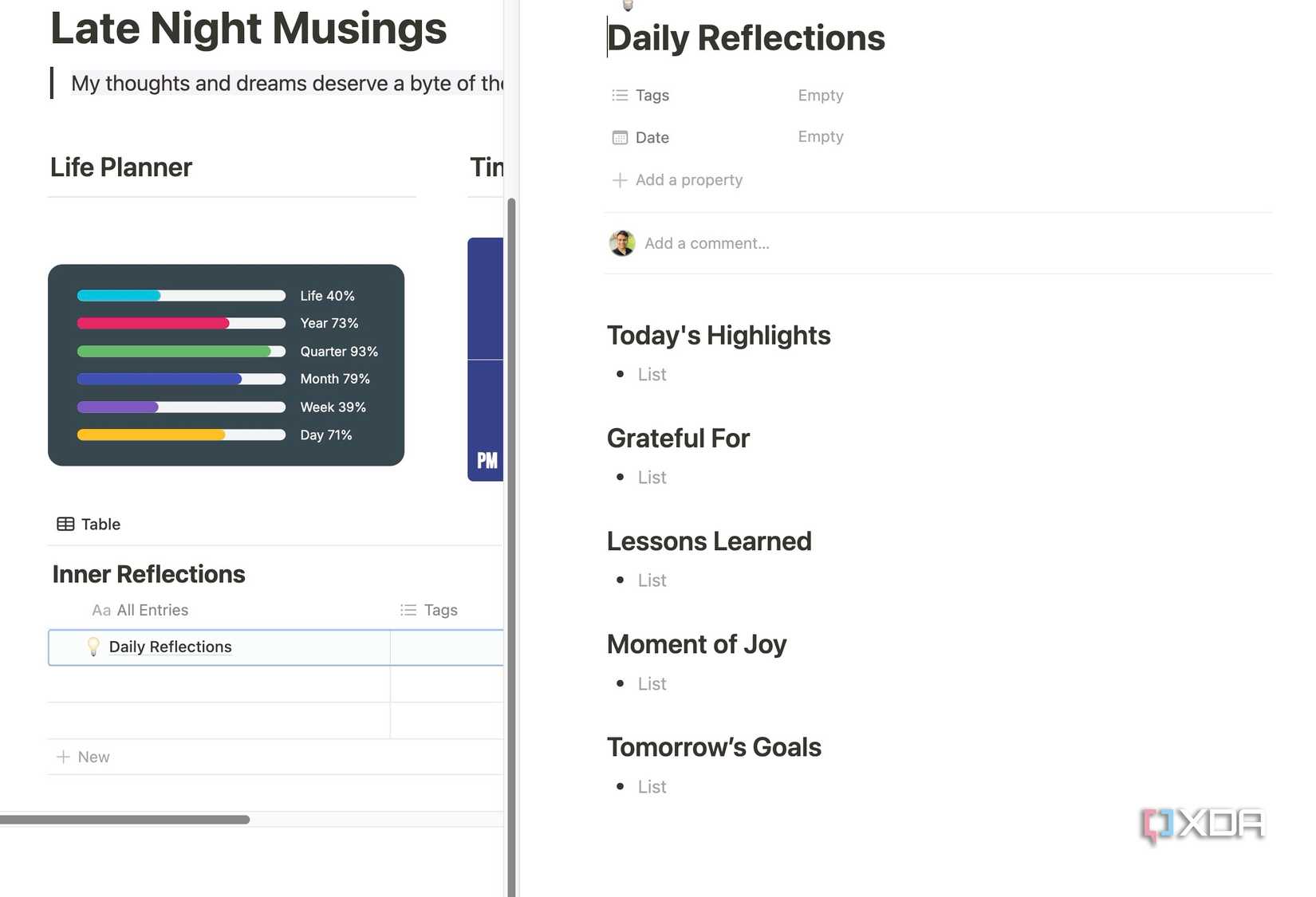 Add template details in Notion