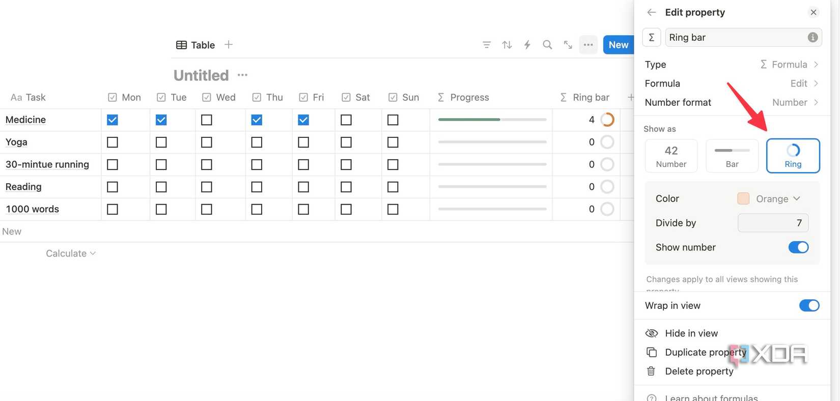 add Ring bar in Notion