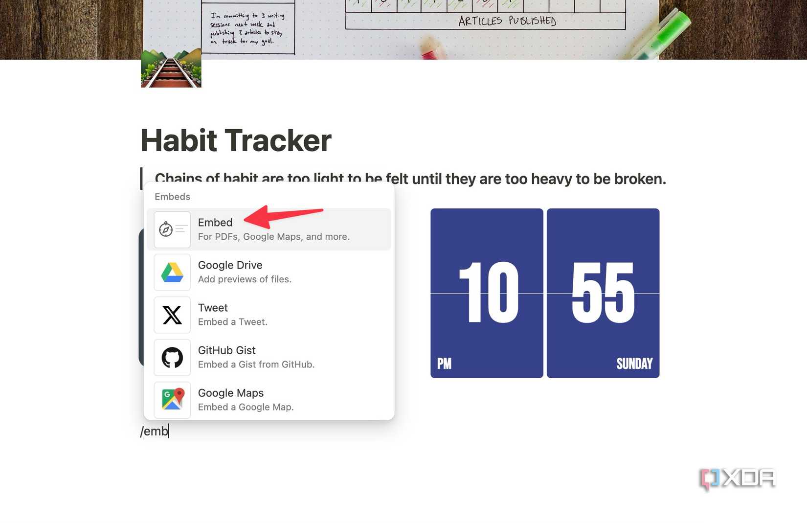 Embed widget URL