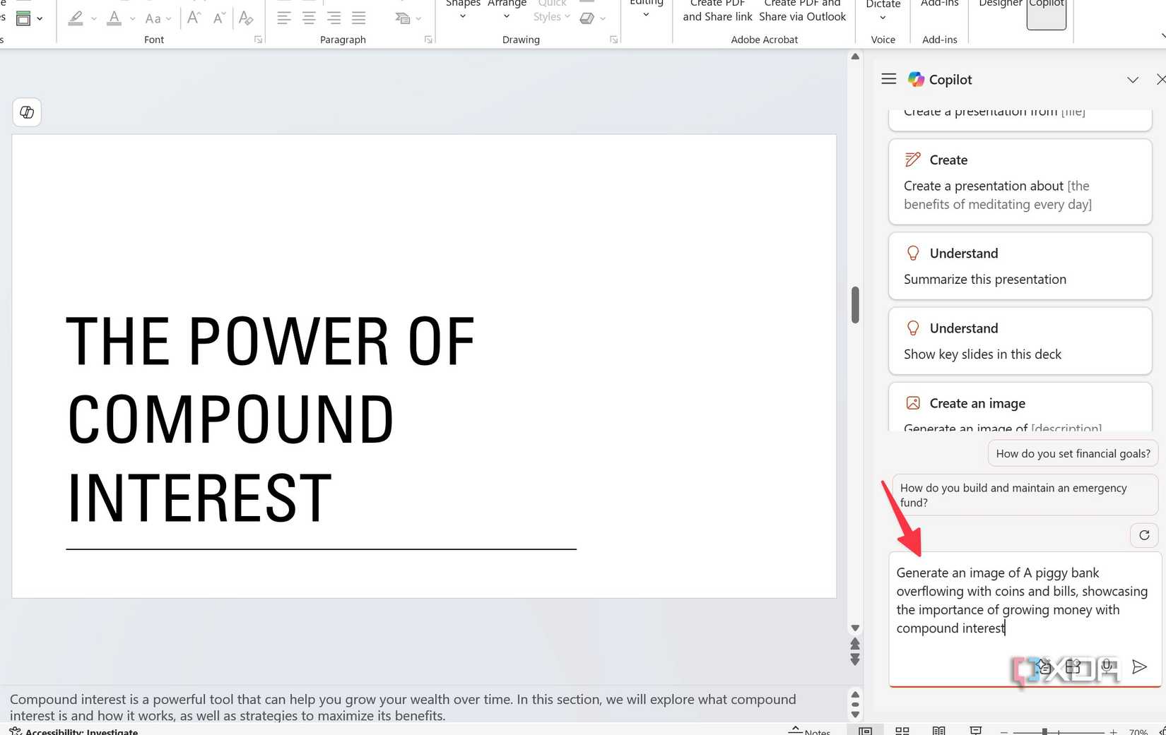 Generate an image using Copilot