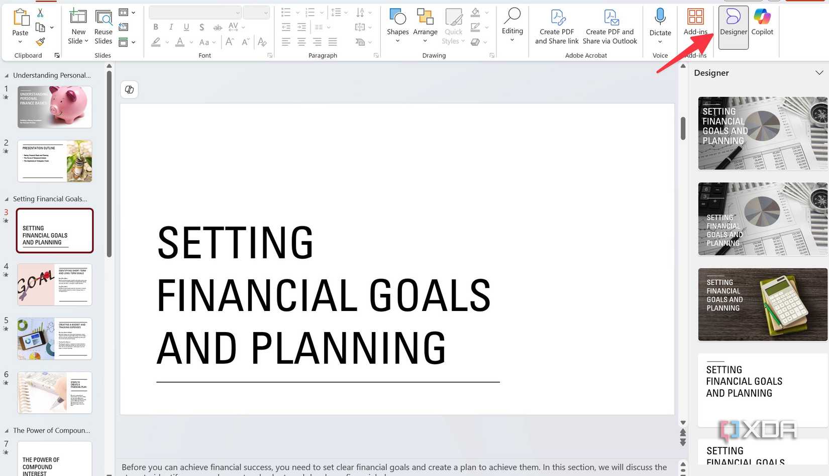 Open Designer in PowerPoint