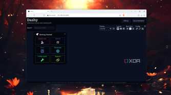 A screenshot of Dashy dashboard on an LXC container