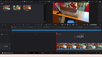 DaVinci Resolve video editor with video of a Cricut machine on the timeline