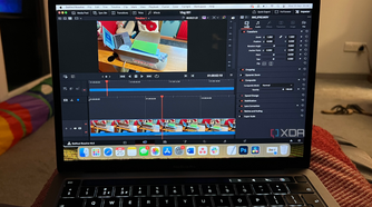 DaVinci Resolve video software on a MacBook