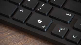 A close-up of the Copilot key.
