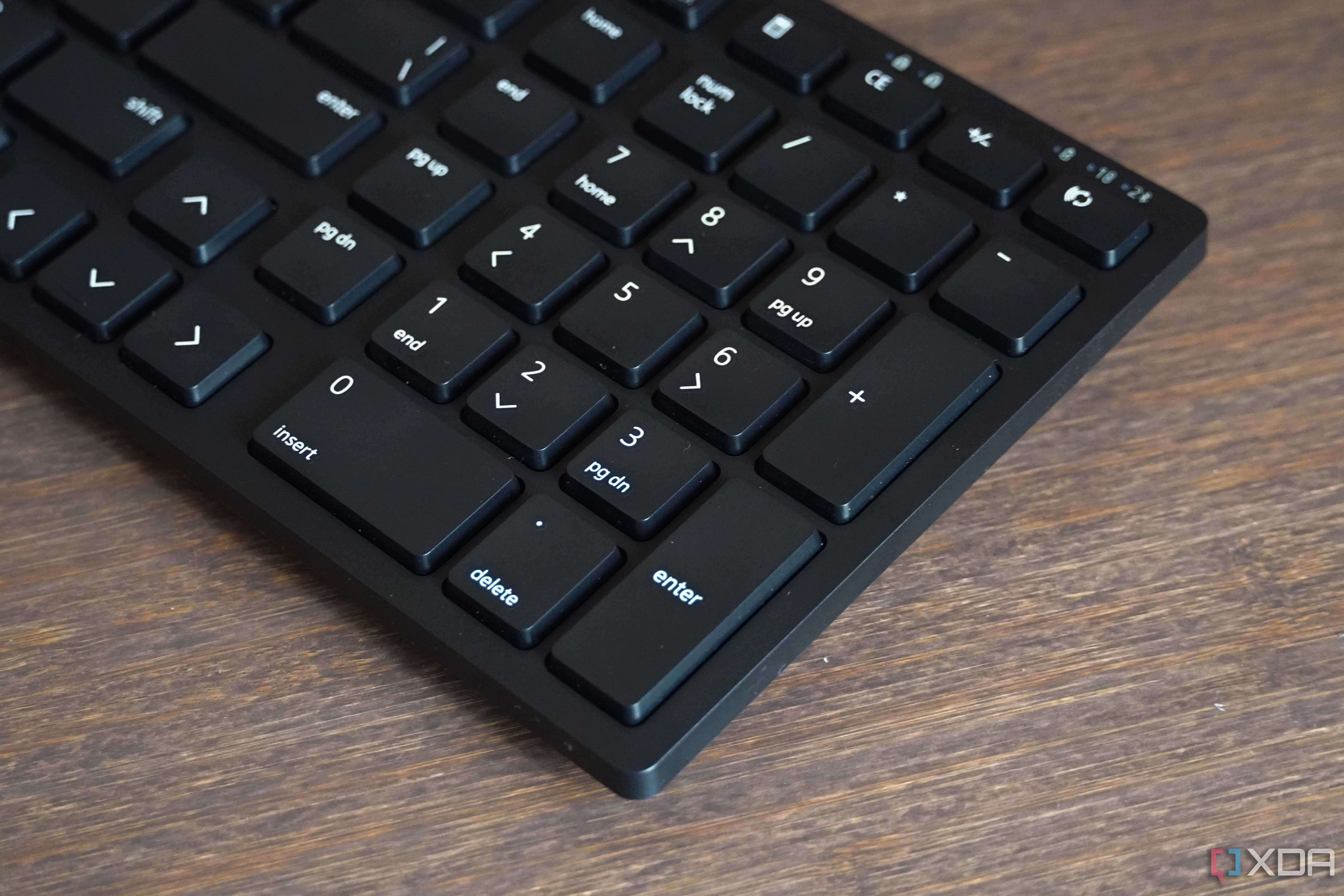 The numpad on the Dell KM555 keyboard.