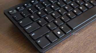 The left side of the Dell KM555 keyboard.
