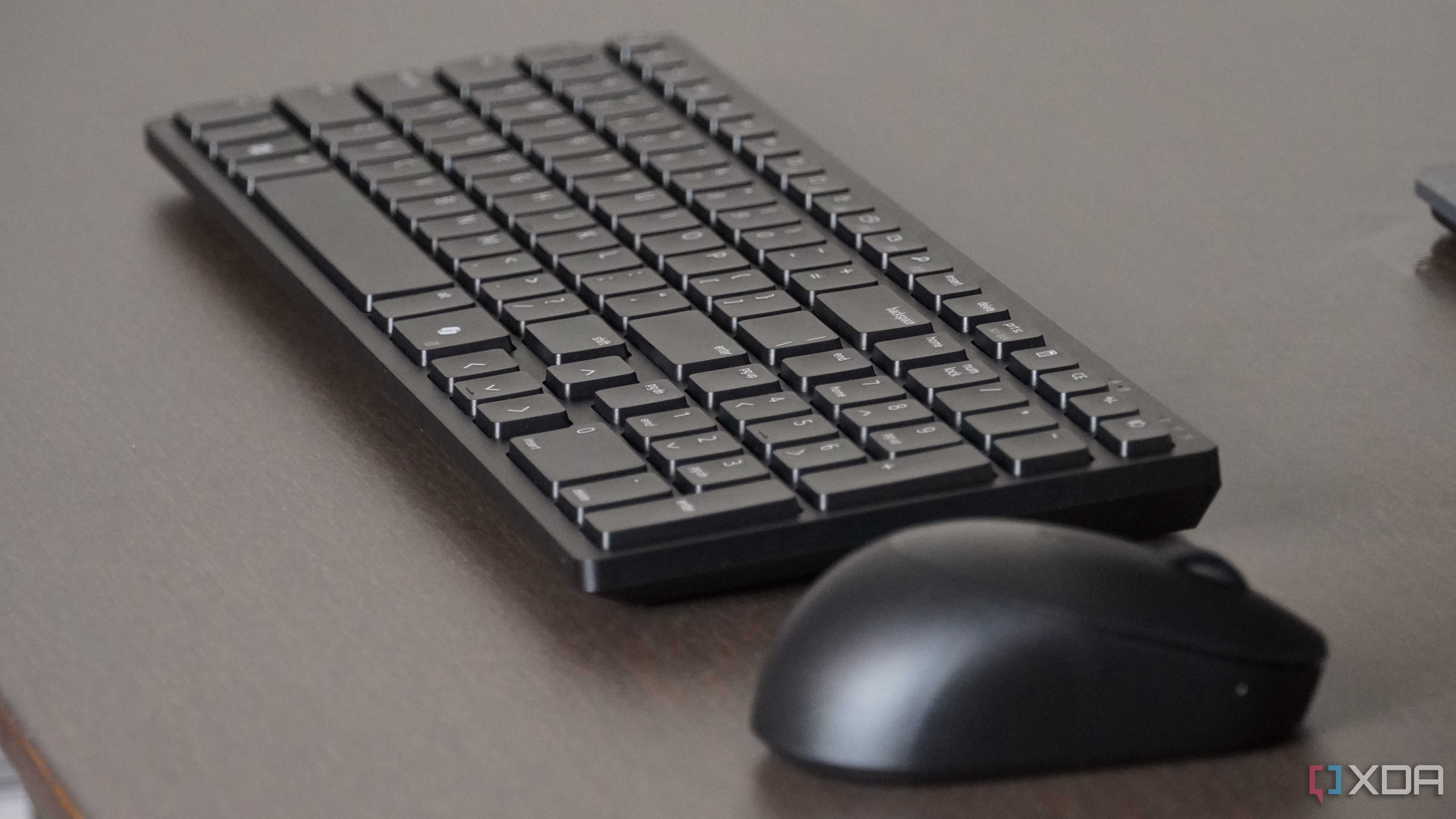 The Dell KM555 combo on a desk.