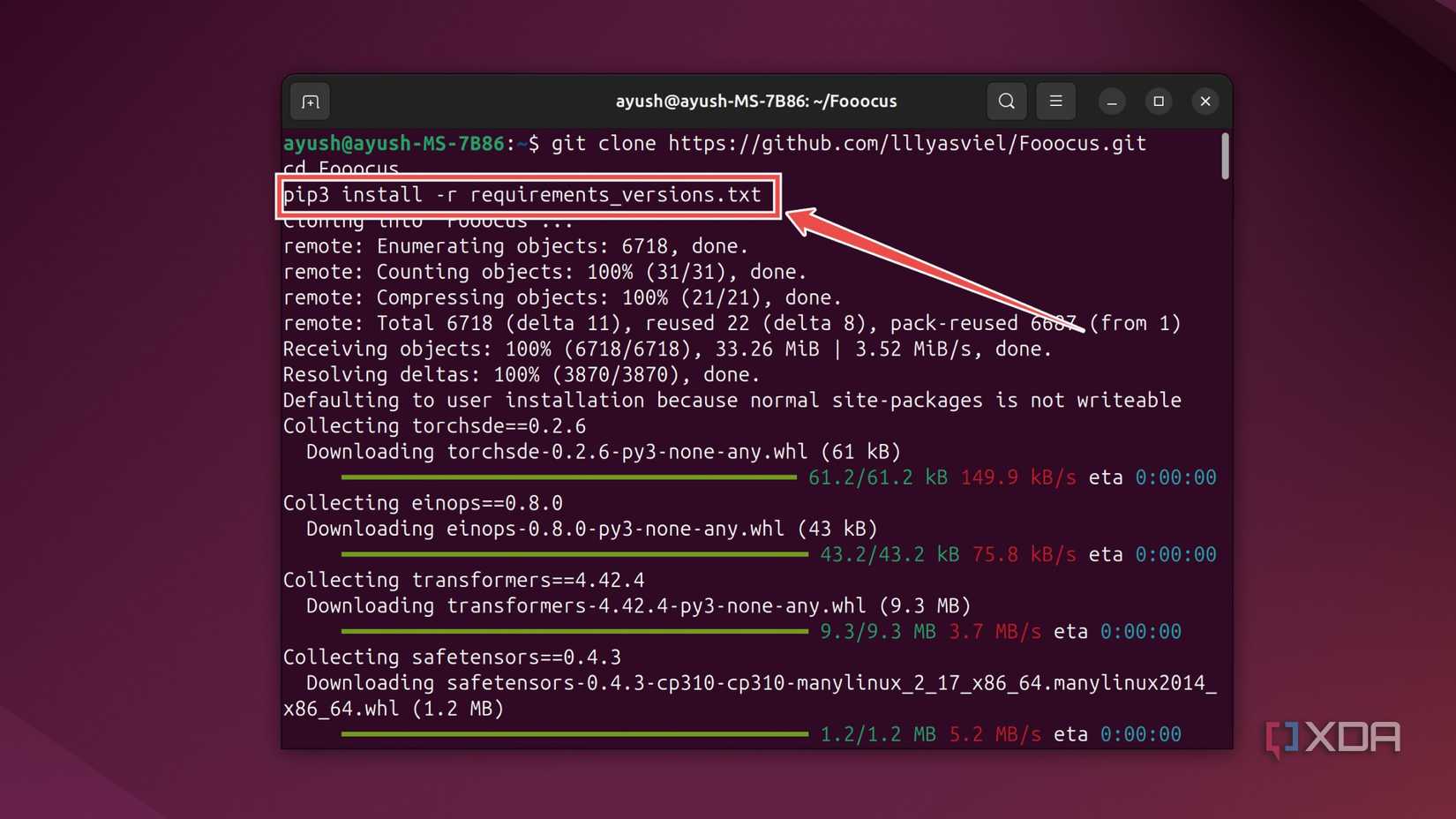 Using Pip3 to install Fooocus
