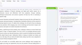 Screenshot showing Foxit PDF Viewer AI assistant