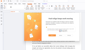 Screenshot showing Foxit PDF Viewer esign tool