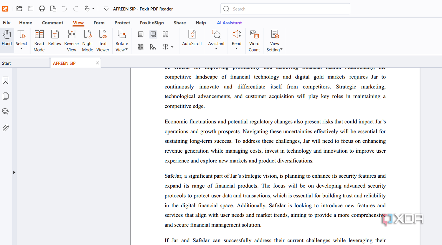 Screenshot showing Foxit PDF Viewer reader