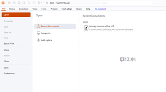 Screenshot showing Foxit PDF Viewer files