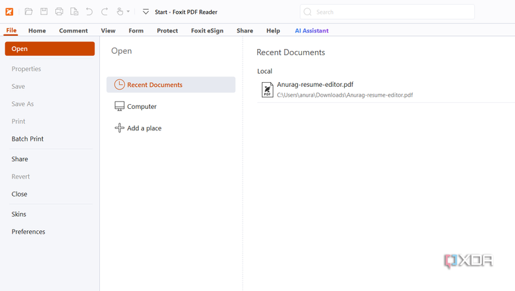 Screenshot showing Foxit PDF Viewer files