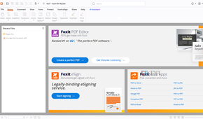 Screenshot showing Foxit PDF Viewer home page