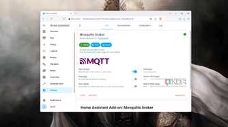 Running the Mosquitto Broker add-on inside the Home Assistant UI