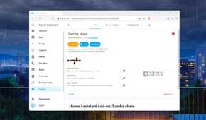 Running the Samba share add-on inside the Home Assistant UI