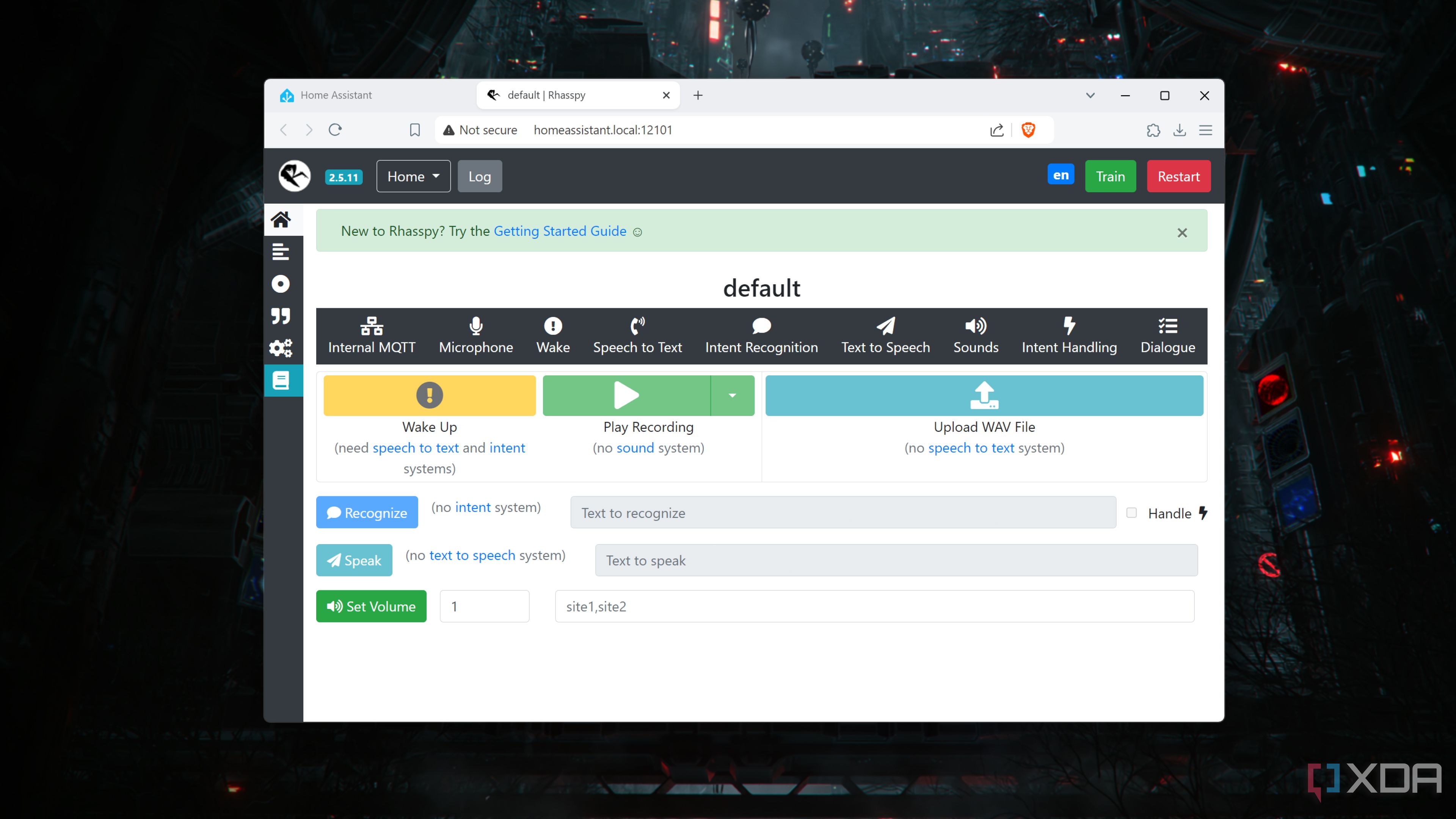 Running the Rhasspy add-on inside the Home Assistant UI