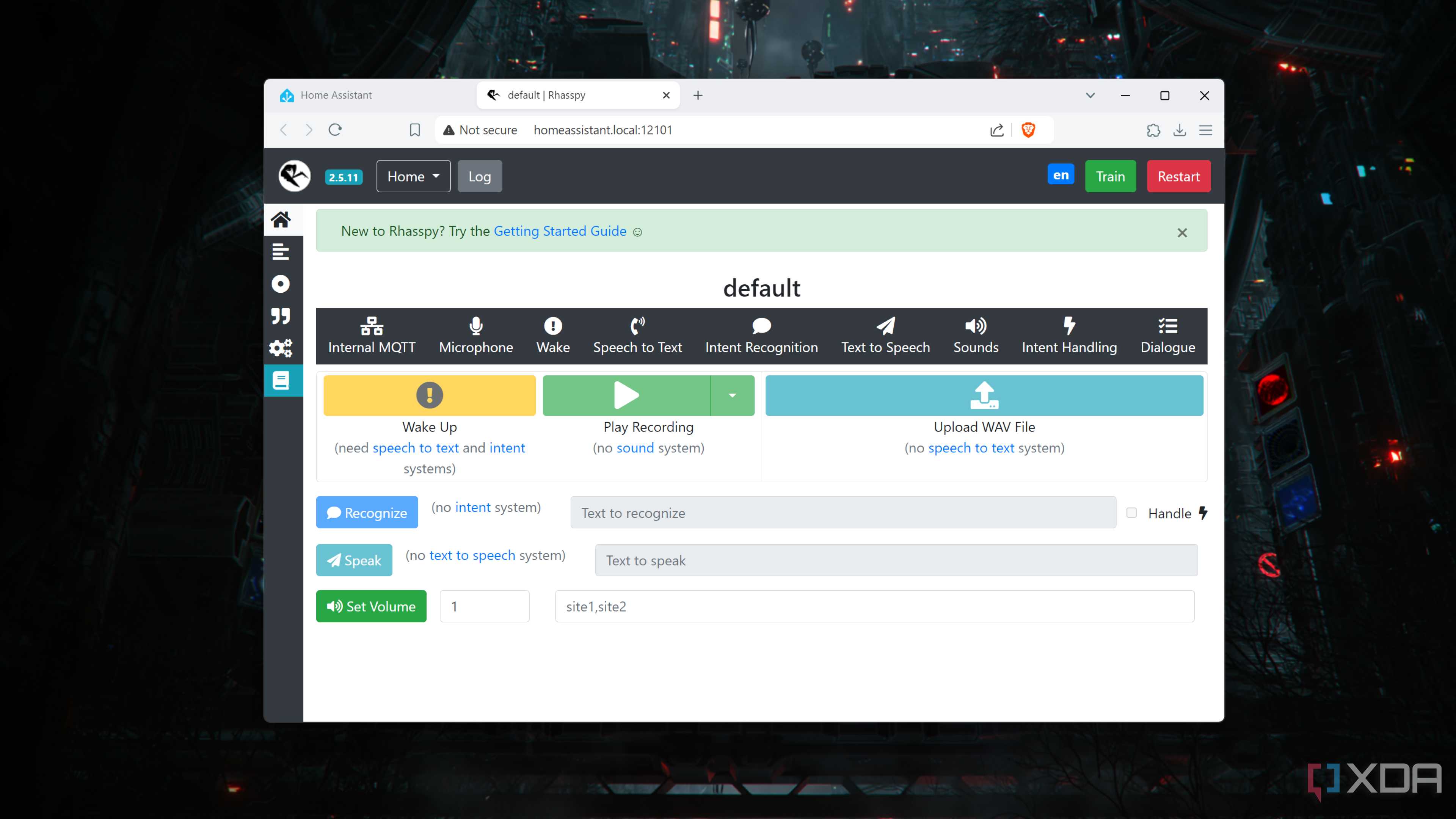 Running the Rhasspy add-on inside the Home Assistant UI