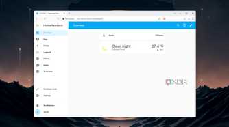 The default Home Assistant dashboard