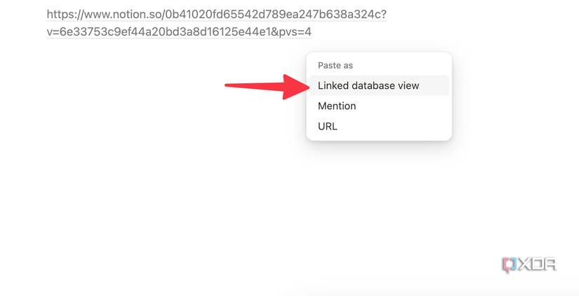 Linked database view 