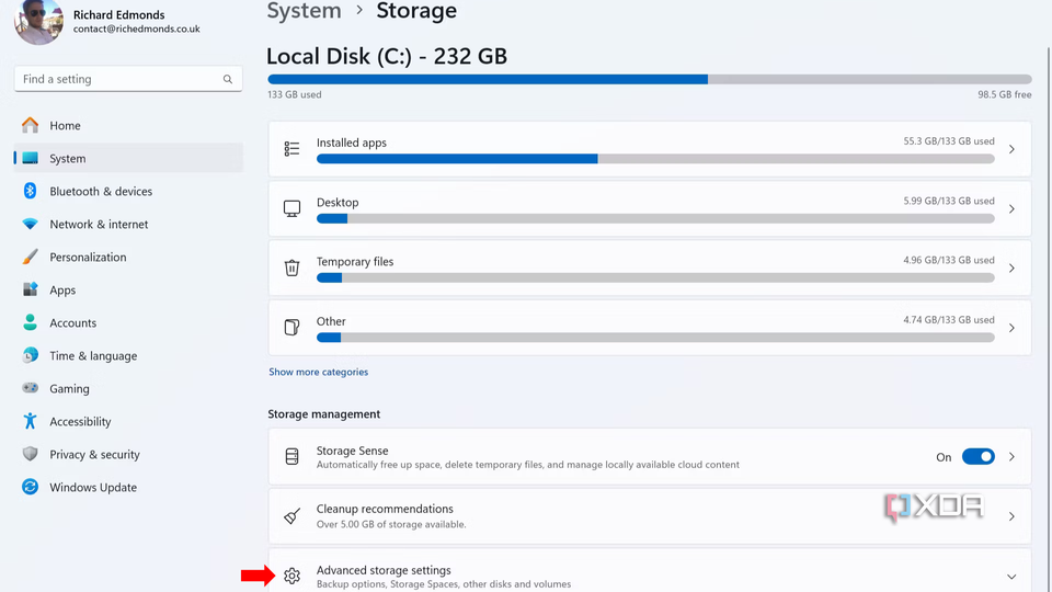 How to create a storage pool in Windows 11- Advanced Storage Setting