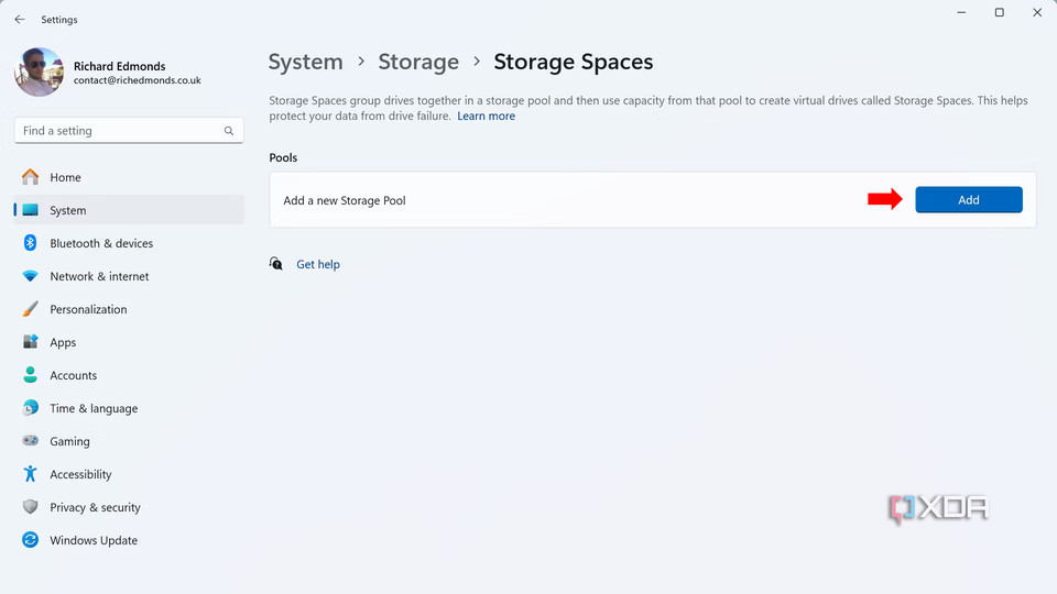 How to create a storage pool in Windows 11- Add Storage Space