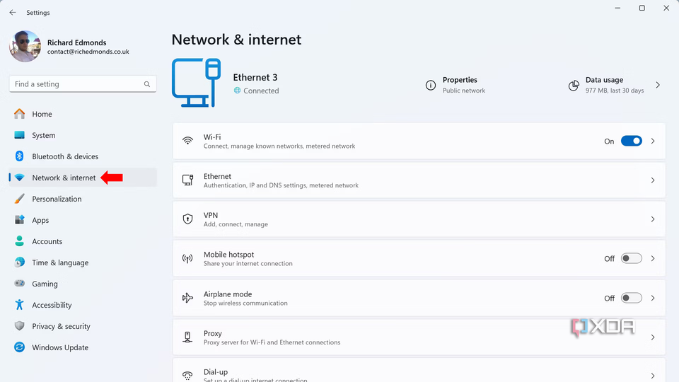 How to set a static IP address in Windows 11- Network & Internet