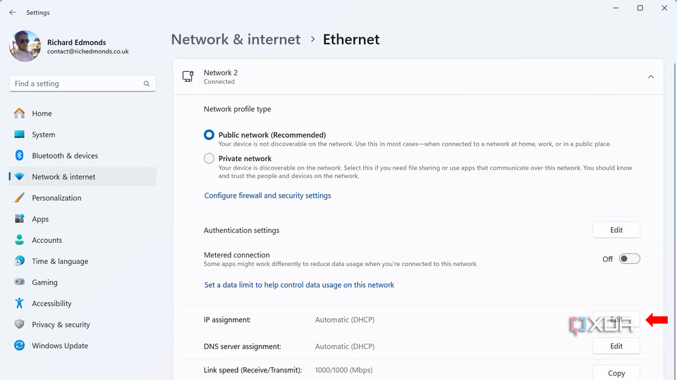 How to set a static IP address in Windows 11- Step 4