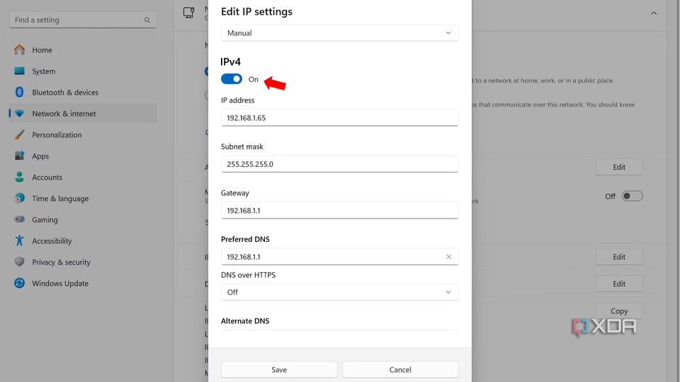How to set a static IP address in Windows 11- IPv4