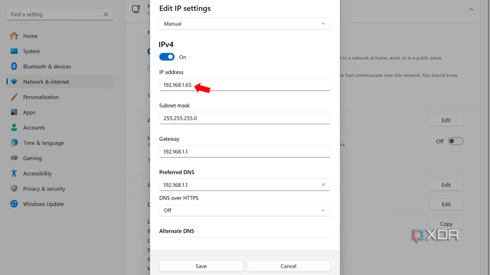 How to set a static IP address in Windows 11- IP Address