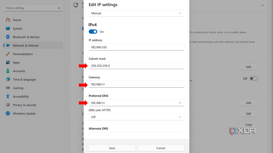 How to set a static IP address in Windows 11- Other Settings