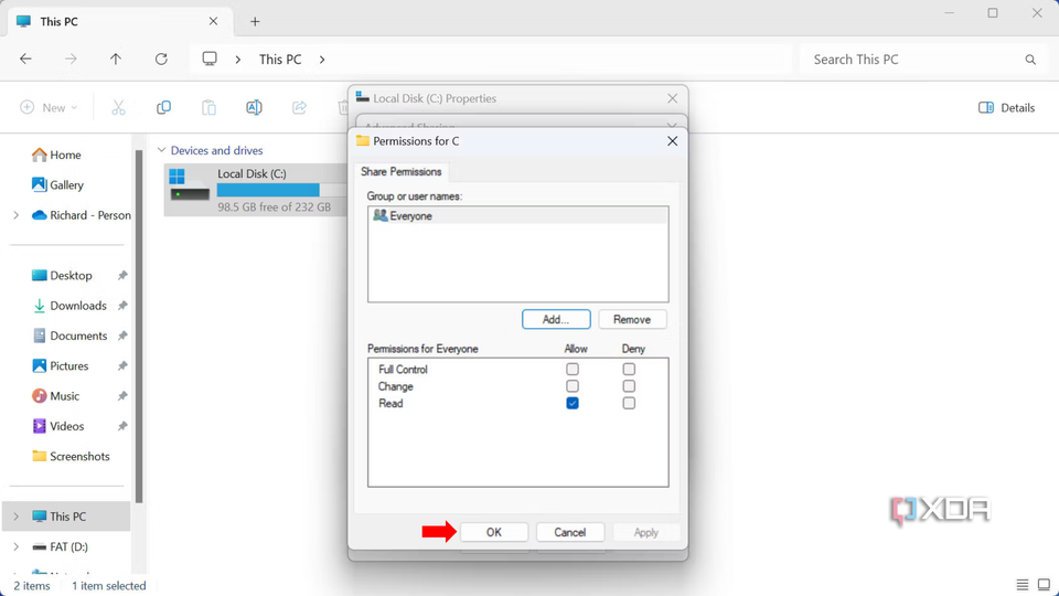 How to share a storage pool in Windows 11- OK