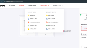 Screenshot showing iLovePDF conversion tools