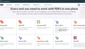 Screenshot showing iLovePDF home page
