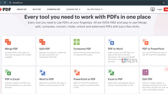 Screenshot showing iLovePDF home page