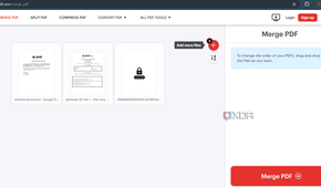 Screenshot showing iLovePDF merge tool