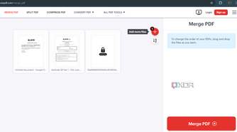 Screenshot showing iLovePDF merge tool