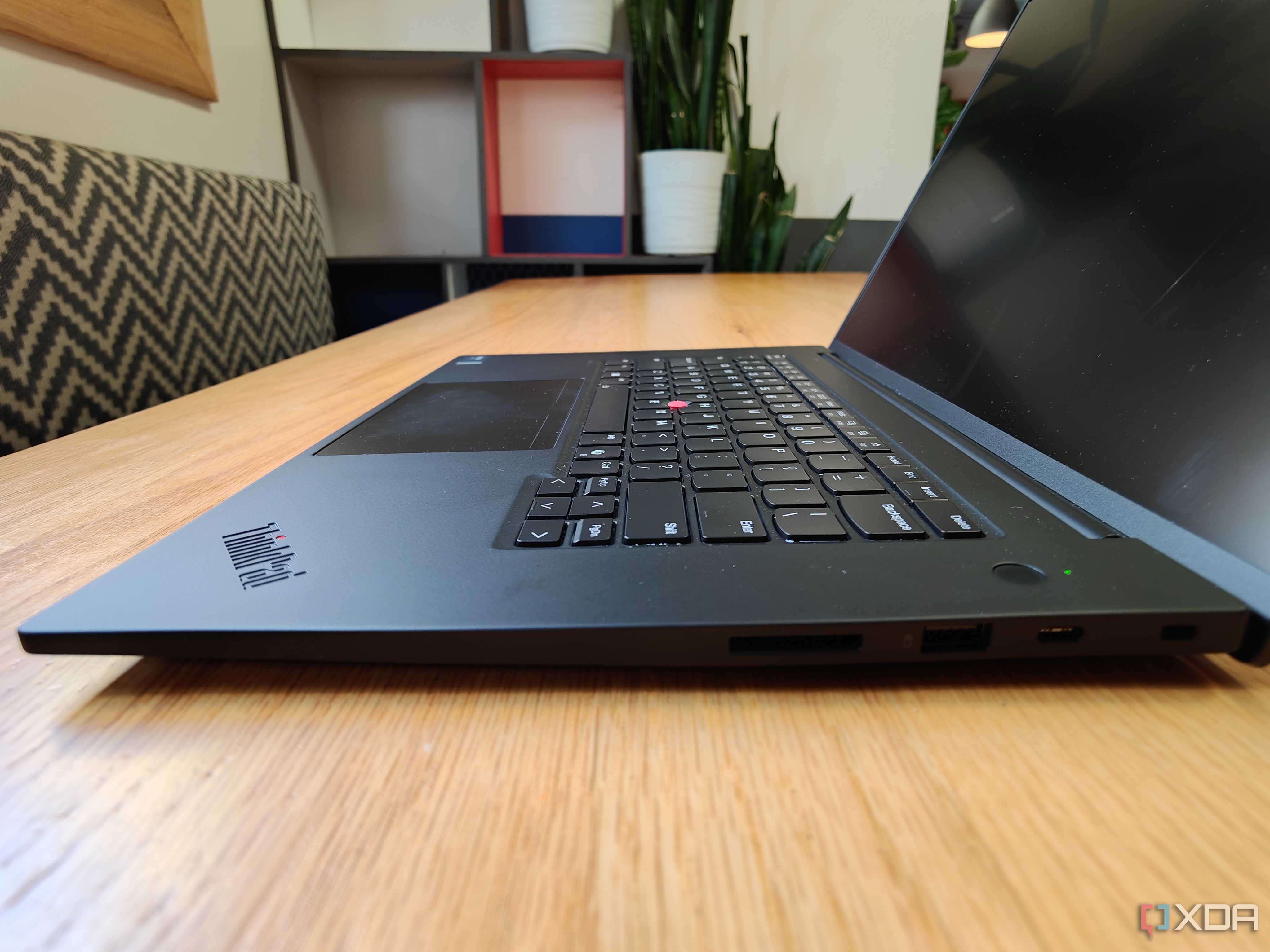 Side view of the Lenovo P16 Gen7 on a table