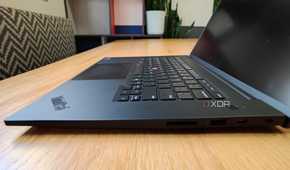 Side view of the Lenovo P16 Gen7 on a table