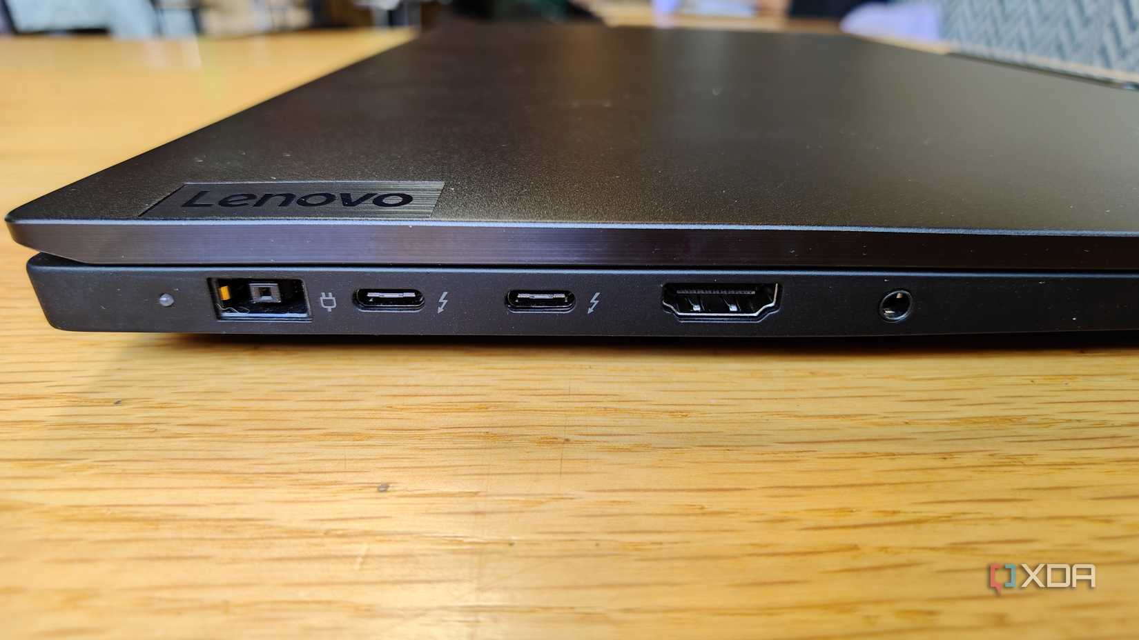 The I/O ports on the left side of the Lenovo P1 Gen 7