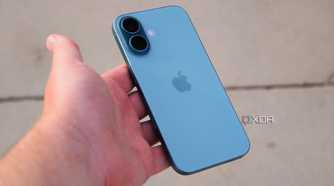 The iPhone 16 in the hand in Teal color.