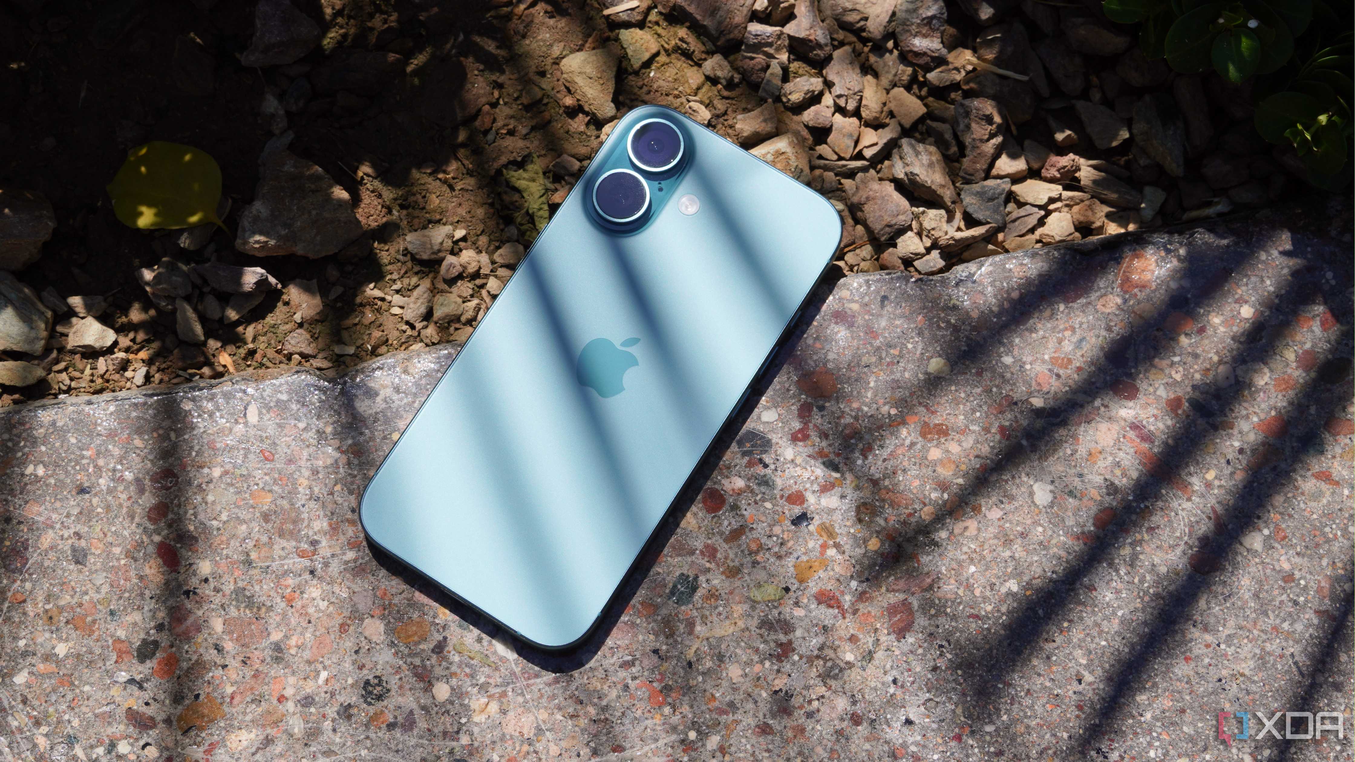 The iPhone 16 in the shade.